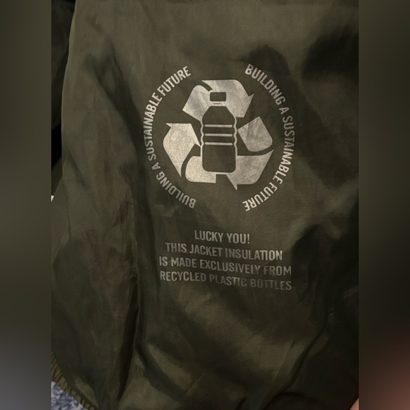 {Lucky Brand} army green puffer jacket women's size M - Picture 5 of 9